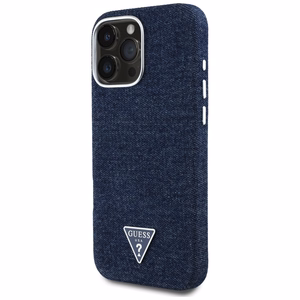 Guess džinsinis trikampio logotips MagSafe iPhone 16 Pro viedtālruņa apvalks (m) - zils (m)