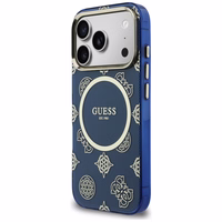 Guess IML Peony Dot MagSafe Maciņš for iPhone 17 Pro - zils