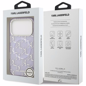 Karl Lagerfeld IML KL Monogramma Magnētiskais apvalks iPhone 17 Pro Max - violets