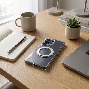 Case for Samsung S26 Frame Circle Stand compatible with MagSafe transparent