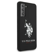 Viedtālruņa apvalks US Polo USHCS21SSLHRBK S21 G991 melns silikons ar logotipu