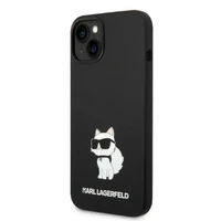 Karl Lagerfeld KLHMP14MSNCHBCK iPhone 14 Plus 6.7" melns silikona viedtālruņa apvalks Choupette, magnētiskais (MagSafe)