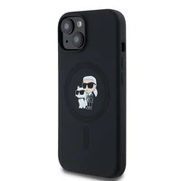 Karl Lagerfeld silikona Karl&Choupette magnētiskais viedtālruņa apvalks iPhone 15 Plus / 14 Plus - melns