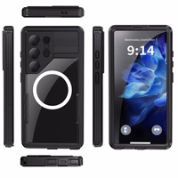 Ūdensnecaurlaidīgs apvalks SHELLBOX MARS ar metāla gredzenu SAMSUNG S25 Ultra melns