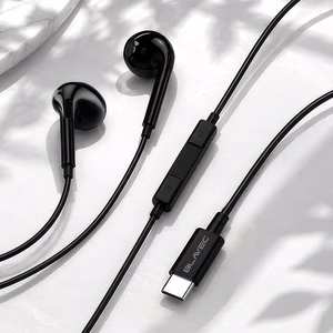 Blavec BHS-02 USB-C austiņas bez silikona uzgaļiem, ar mikrofonu un DAC (BHS02-B), melnas