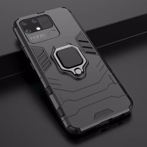 Ring Armor прочный гибридный чехол + магнитный держатель Realme Narzo 50A чёрный