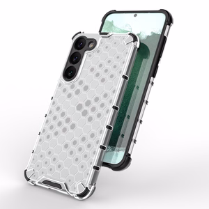 Honeycomb viedtālruņa apvalks Samsung Galaxy S23+ bruņots hibrīda pārsegs caurspīdīgs