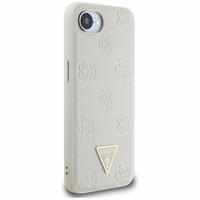Guess Grained Hot Stamp Peony Triangle Logo magnētiskais viedtālruņa apvalks iPhone 16e - bēšs