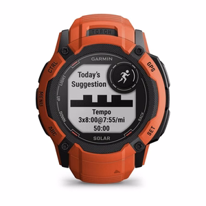 Garmin Instinct 2X Solar 2,79 cm (1,1") MIP, 50 mm, digitāls 176 × 176 pikseļu skārienekrāns, sarkans, GPS (satelīts)