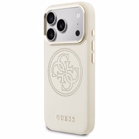 Guess Perforated 4G MagSafe Maciņš for iPhone 17 Pro - bēšs