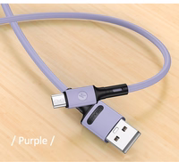 USAMS kabelis U52 microUSB 2A Fast Charge 1m violets SJ435USB04 (US-SJ435)