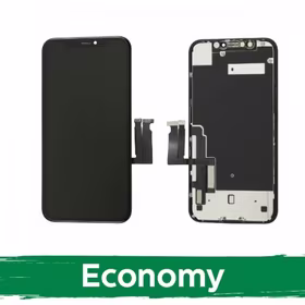 LCD Displejs Saderīgs ar iPhone XR Melns (INCELL ar metal plate / Economy)