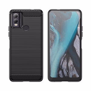 Carbon Case silikona viedtālruņa apvalks Nokia C22 - melns