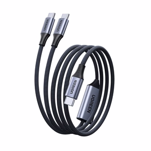 Ugreen 2in1 USB-C kabelis - 2xUSB-C PD 140W 2m - melns
