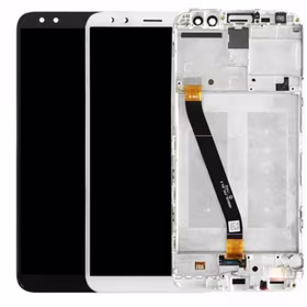 LCD Displejs Saderīgs ar Huawei Mate 10 Lite Balts ar frame HQ