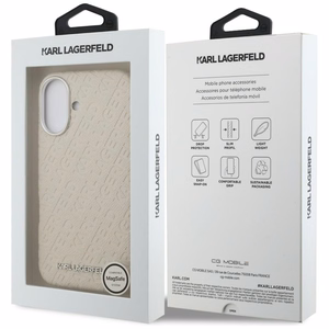 Karl Lagerfeld FW Stamped Karl MagSafe Maciņš iPhone 16 - bēšs