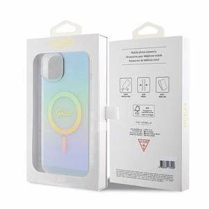 Guess GUHMP15MHITSQ iPhone 15 Plus 6.7" tirkīza/tirkīza cietais apvalks IML Iridescent MagSafe