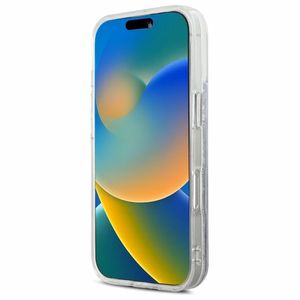 Karl Lagerfeld Liquid Glitter Karl & Choupette Head Magnētiskais viedtālruņa apvalks iPhone 16 Pro Max - caurspīdīgs