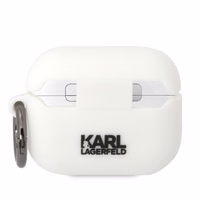 Karl Lagerfeld KLAPRUNIKH AirPods Pro apvalks balta/balta silikona Karl galvas 3D