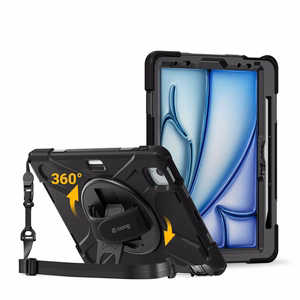 Izturīgs aizsargvāciņš Crong Defender Plus iPad Air 11″ (M2/M3/M4, 2024–2026), iPad Air 10,9″ (4./5. paaudze) un iPad Pro 11″ (2021/2022), melns