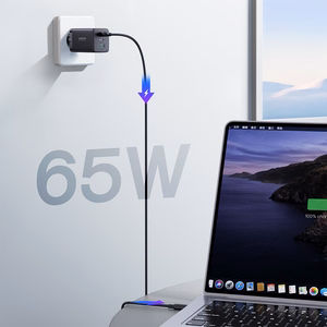 Joyroom ātrais GaN lādētājs 65W USB-A, 2x USB-C melns + USB-C - USB-C kabelis 100W 1.2m (TCG01)