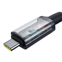 Ātrās uzlādes kabelis Baseus Crystal Shine USB-C uz USB-C 100W, 1,5m, 20Gb (melns)