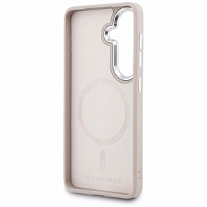 Karl Lagerfeld Embossed Ring RSG Logo MagSafe maciņš Samsung Galaxy S26 rozā