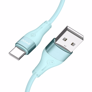BWOO X280C Minimalist Silicone USB - USB-C kabelis 1m 3A, zaļš