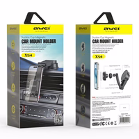 Automašīnas tālruņa turētājs Awei X54 Magnetic (priekšējā paneļa/stikla), melns