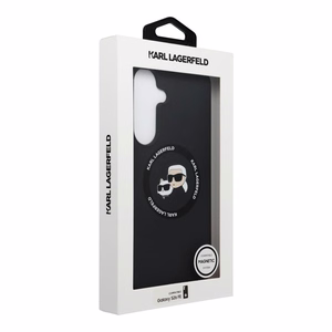 Karl Lagerfeld Silicone Karl&Choupette Heads MagSafe vāciņš Samsung Galaxy S26 FE – melns