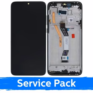 LCD displejs saderīgs ar Xiaomi Redmi Note 8 Pro ar rāmi / melns / (Service Pack)