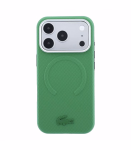 Case Lacoste PVC Petit Pique Semi Wrap Embossed MagSafe Apple iPhone 18 Pro green