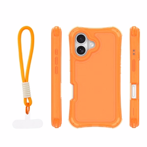 Safepop maciņš ar siksniņu priekš iPhone 16 6,1" oranžs