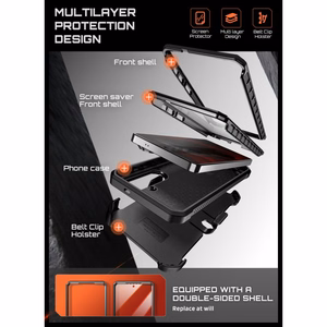 Supcase Unicorn Beetle Pro Mag MagSafe 2 komplektu futrālis Samsung Galaxy S26 - melns