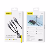 FONENG kabelis X112 3in1 3A 1.2M melns
