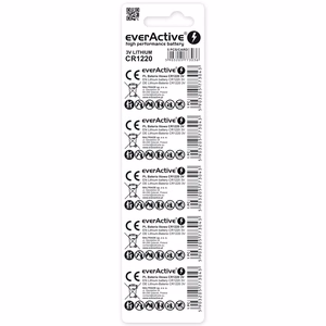 Litija mini baterija everActive CR1220 - blisteris 5 gab.