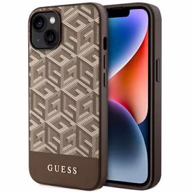 Guess GUHMP14SHGCFSEW iPhone 14 / 15 /13 6.1" brūns/brūns hardcase GCube Stripes MagSafe