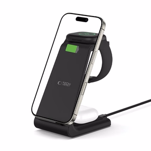 Tech-Protect QI15W-A36 3in1 uzlādes stacija Apple ierīcēm - melna
