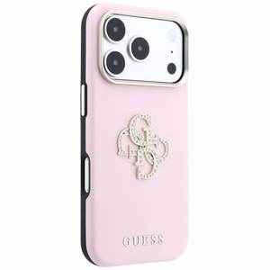 Guess Smooth & Big Strass Logo vāciņš iPhone 18 Pro Max / 17 Pro Max – rozā