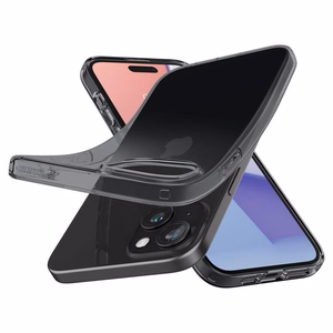 Spigen Crystal Flex viedtālruņa apvalks iPhone 15 Plus - pelēks/caurspīdīgs