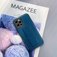 Jauns Kickstand viedtālruņa apvalks iPhone 12 Pro ar statīvu zils