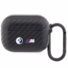 BMW BMAPWMPUCA2 AirPods Pro apvalks melna/melna Oglekļa Dubultais Metāla Logotips