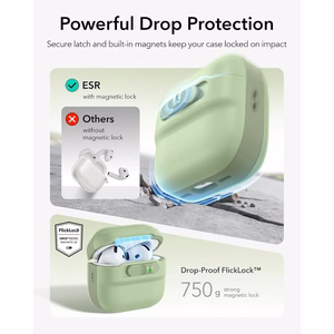 ESR Pulse HaloLock MagSafe  Apple AirPods 4 / 5 vāciņš, gaiši zaļš