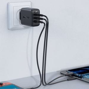 Lādētājs Acefast A13 melns 65W (2xPD / 1xQC3.0) + Type-C / Type-C 120cm kabelis