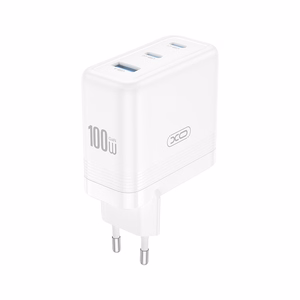 XO sienas lādētājs CE35 PD 100W 2x USB-C 1x USB balts