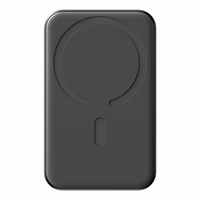 Mini magnētiskais portatīvais lādētājs Joyroom JR-W020 5000mAh USB-A USB-C 20W (melns) + USB-C / USB-C kabelis