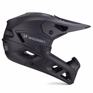 Wozinsky pilnas sejas velosipēda ķivere ar noņemamu vizieri, 60–62 cm, melna