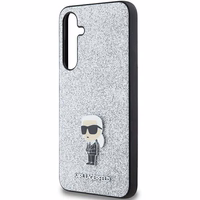Karl Lagerfeld Fiksēts Mirdzošs Ikonik Logo Metal Pin viedtālruņa apvalks Samsung Galaxy A35 - sudraba