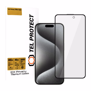 Rūdīts stikls Tel Protect 10X Privacy Titanium priekš Iphone 15 Pro (apvalks)