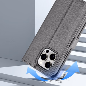 Dux Ducis Lawa Leather Case for iPhone 15 Pro Max - Gray